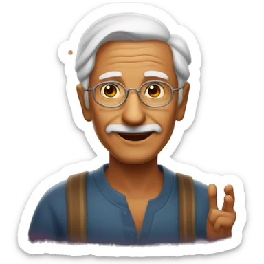 Old dude wishing happy diwali sticker