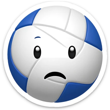 volleyball with frowny face bc game LOSS oh no sticker