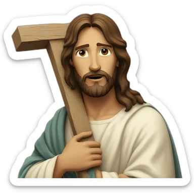 Jesus carrying the cross sticker