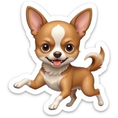 very angry chihuahua running sticker