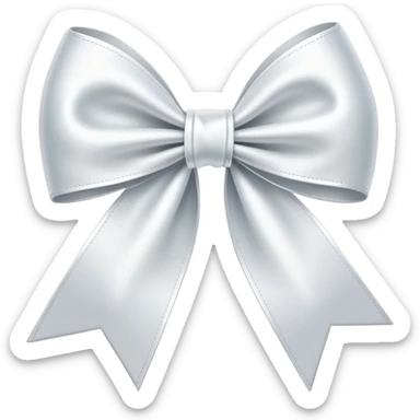 White ribbon bow sticker