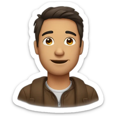 Homme brun avec 2 doigts sous son nez sticker