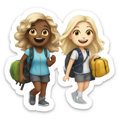 Three white girls at the airport  sticker