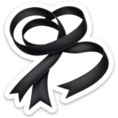goth black velvet ribbon sticker