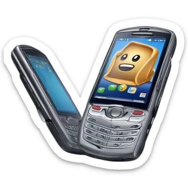 open Motorola Razr V3 mobile device with the iconic clamshell design sticker