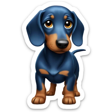 Dog daschund Blue  sticker