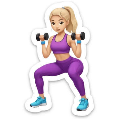 girl working out glutes abs workout  sticker