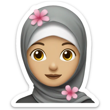 Hijab with flower sticker