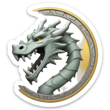 dubloon coin with a dragon head on it sticker