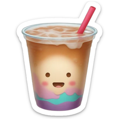 drinking bubbletea sticker