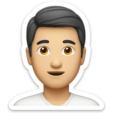 the asia man with parted hair sticker