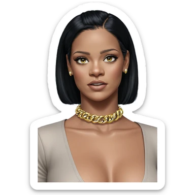 girl with black hair jewelry sticker