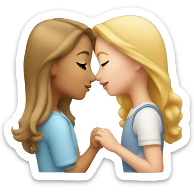 girl and girl kissing  sticker