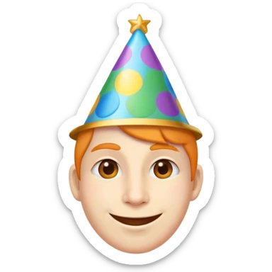 Smirking face with party hat sticker