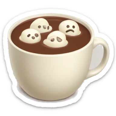 hot chocolate in a cream colored mug sticker
