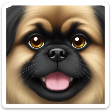 Small black pekingese sticker