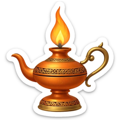oil lamp diya. sticker