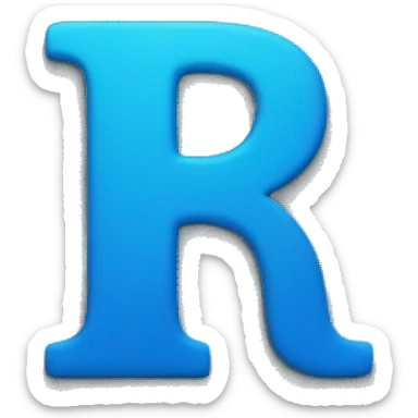 blue letter R sticker