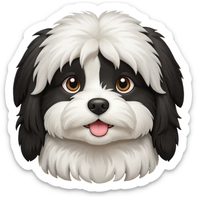 havanese female dog black and white sticker