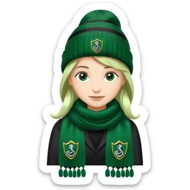 Slytherin schal und mütze sticker