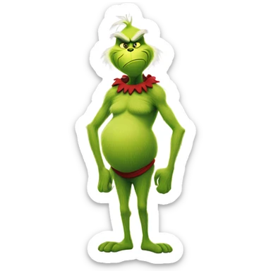 The grinch with big feet sticker