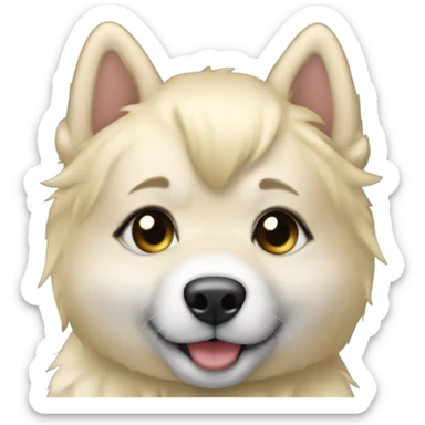 Blonde baby on a malamute dog sticker