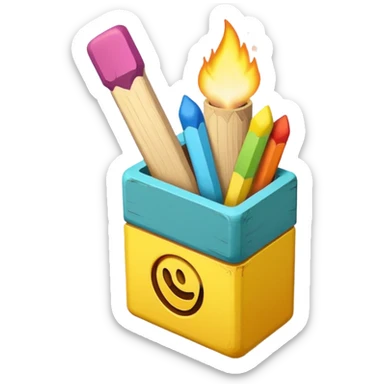 matches in matchbox sticker