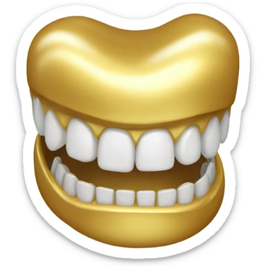 Gold tooth with grill smile  sticker