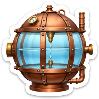 Steampunk water chamber sticker