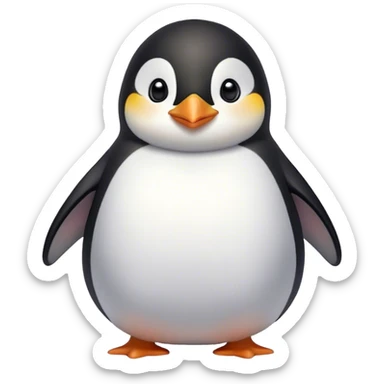 Cinematic chubby penguin, round fluffy body, tiny beak and feet, soft glowing feathers, gentle happy eyes, slightly tilted head, warm and irresistibly cute. sticker