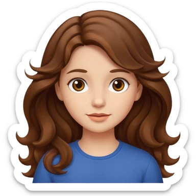 chica con cabello ondulado castaño sticker