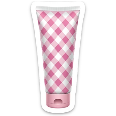 Light pink and white argyle quilt printed lotion tube with pink cap sticker