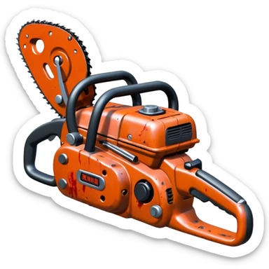 Small chainsaw, horror style, anime emoji, no background sticker