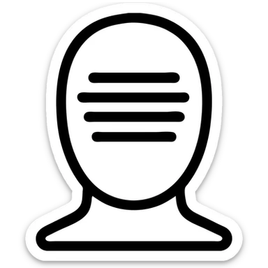 abstract human head icon of portrait rights with privacy mask or blurred effect, outlined style, minimalistic, suitable for digital platforms sticker