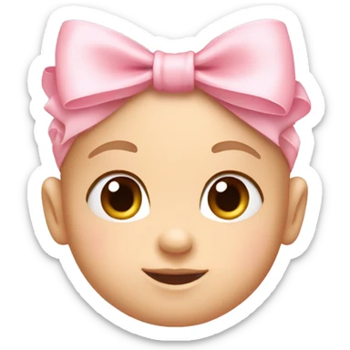 baby pink bow sticker