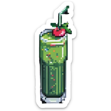 fresh juice in a tall glass sticker