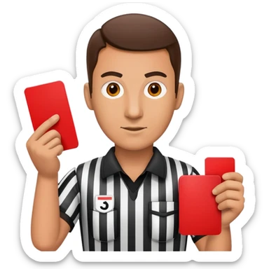 referee holding red card sticker