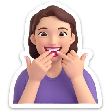 cute emoji of someone biting their nail and grinning sticker