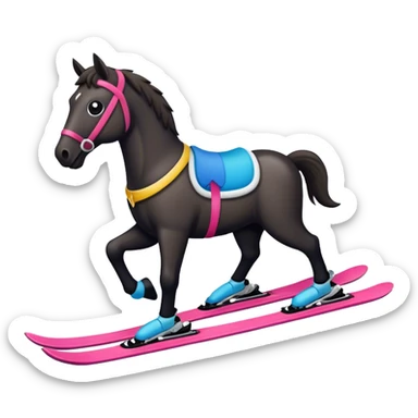 Dark horse on 2 skis sticker