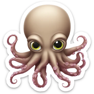 Grumpy octopus sticker