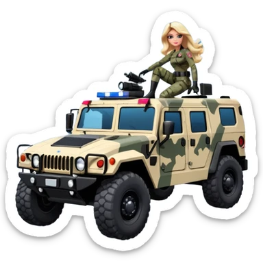 Barbie Stealthy camouflage Rock climbing Snow planet dark scary Imperial Shock Troopers police off road interceptor humvee camper  sticker