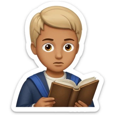 someone who is reading a book to learn the history  sticker