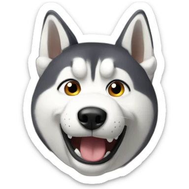A smacking husky sticker
