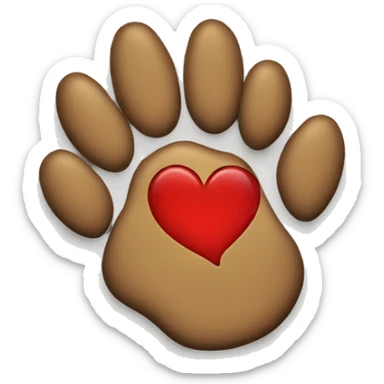 paw print with heart beside it sticker