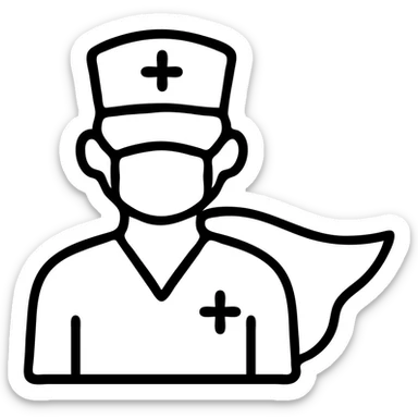 Nurse hero with medical mask sticker