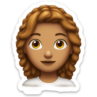 Chica color canela con pelo marron hasta los hombros  sticker