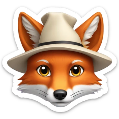 Fox with odd hat sticker