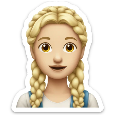 blonde girl with braid portrait sticker