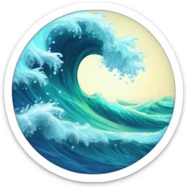 Waves with sparkles sticker