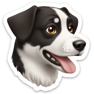 Black white Brown dog sticker